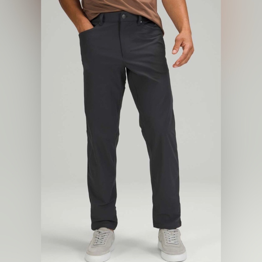 LULULEMON ABC MENS PANT CLASSIC FIT 5 POCKET 36 WAIST DARK GREY LIKE NEW